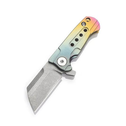 S35VN Steel Blade Titanium Alloy Folding Knife EDC